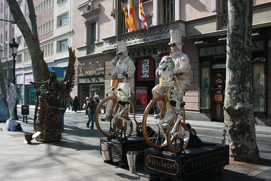 Straßenkünstler La Rambla Barcelona