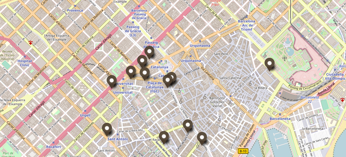 Barcelona Unterkunft Empfehlungen Karte