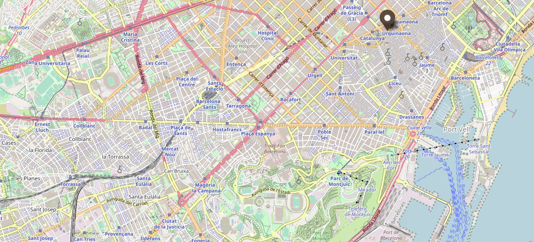 Barcelona im Februar Karte