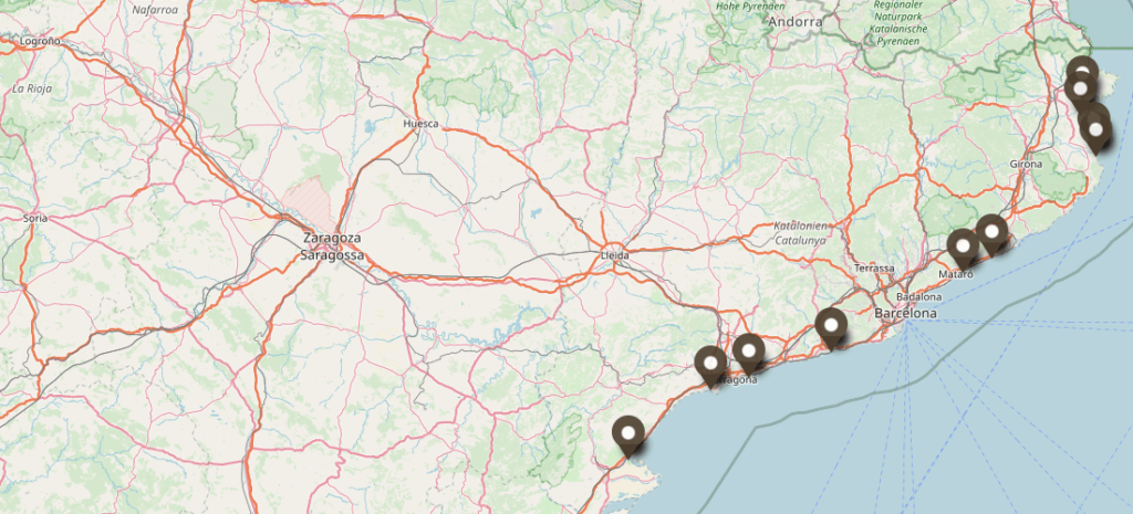 Campingplaetze-Katalonien-Karte