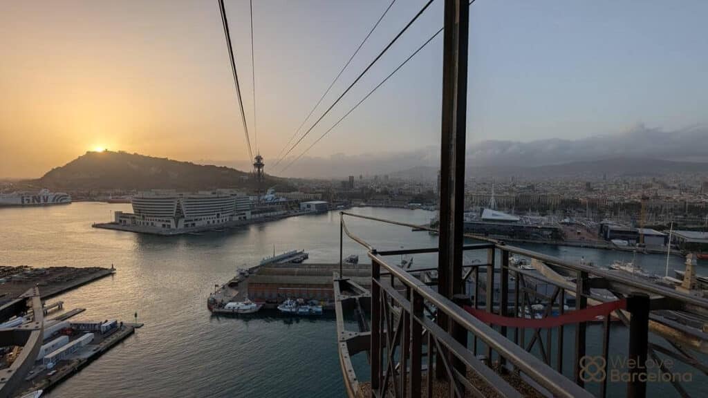 Hafenseilbahn Barcelona Sonnenuntergang