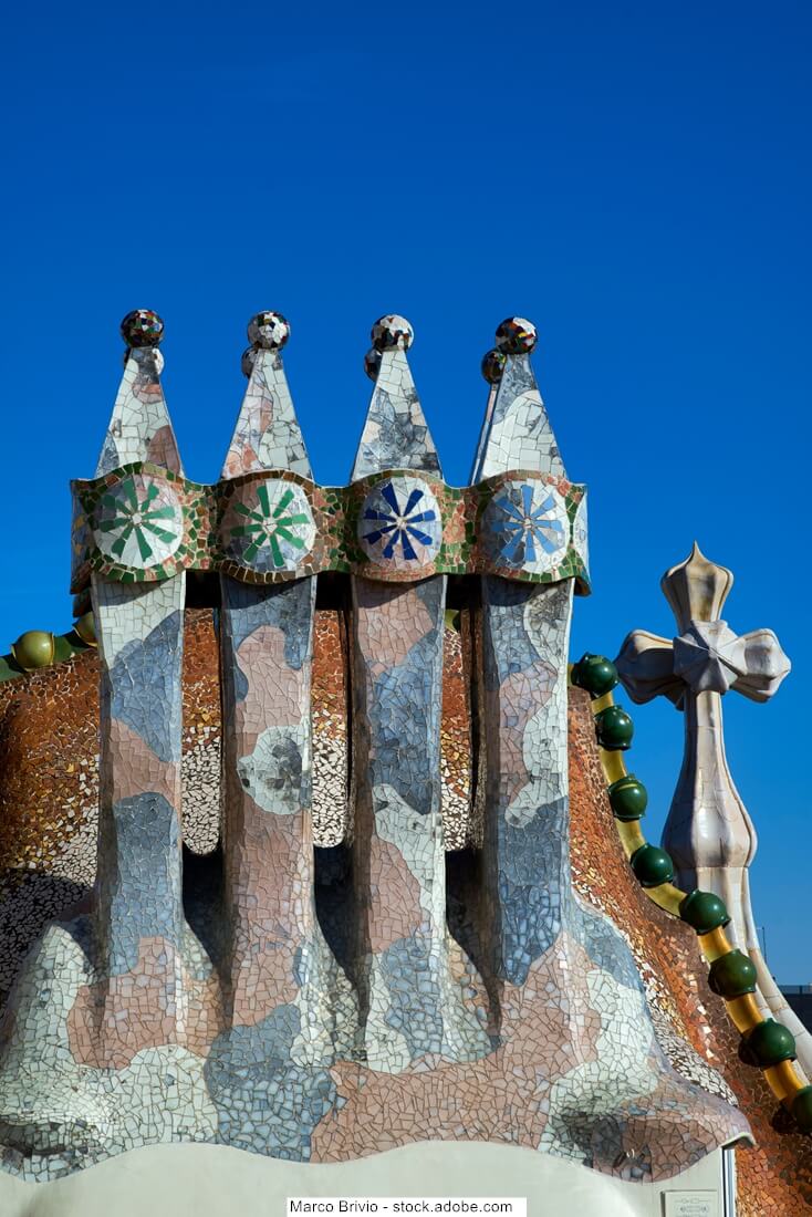 Kamine auf der Dachterasse des Casa Batllo