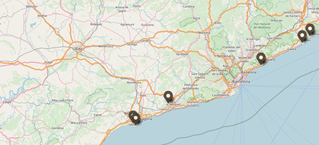 Wasserparks Katalonien Karte